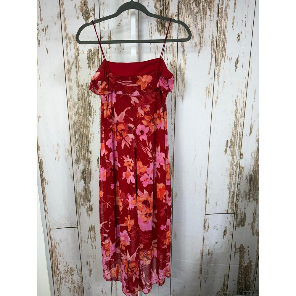 Byer Too!, Floral Sparkly 90's Style Skinny Strap Flowy Dress. Size Medium. - Picture 3 of 7